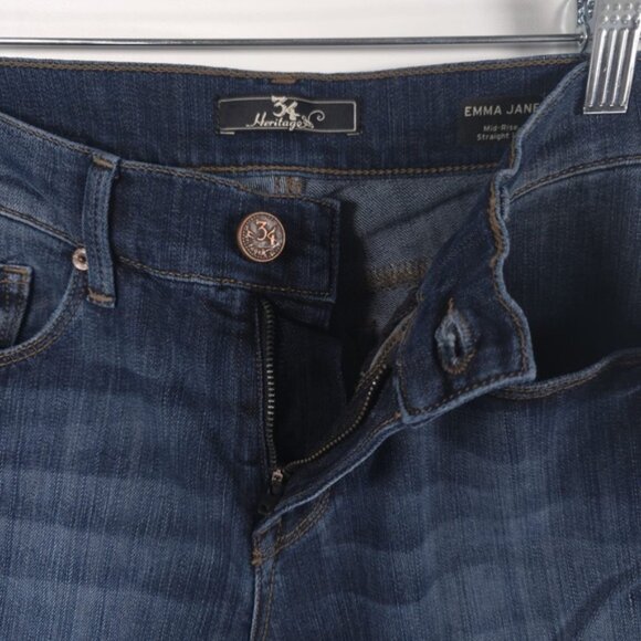NWT 34 HERITAGE EMMA JANE Mid Rise Straight Leg Jeans N042626 Size 27/33 - Picture 6 of 14